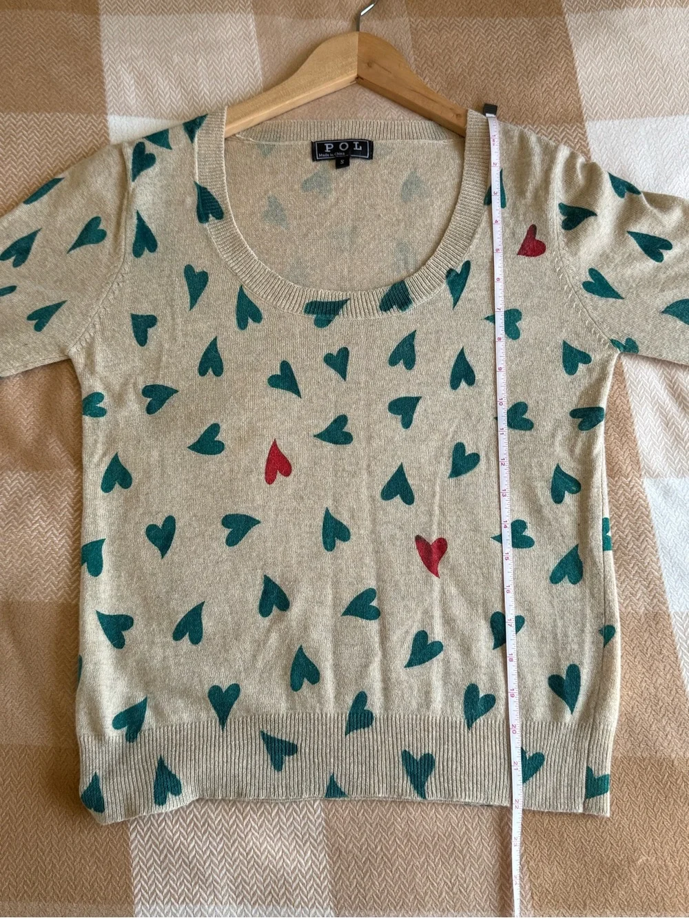 POL - Lightweight Crewneck Pullover Heart Sweater - Size Small - Picture 5 of 5